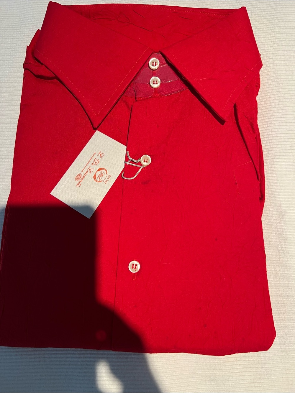 100% cotton Men's Red Dress Shirt - Classic Button-Down
